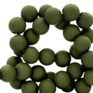 Acrylic beads 6mm round Matt Sacramento green